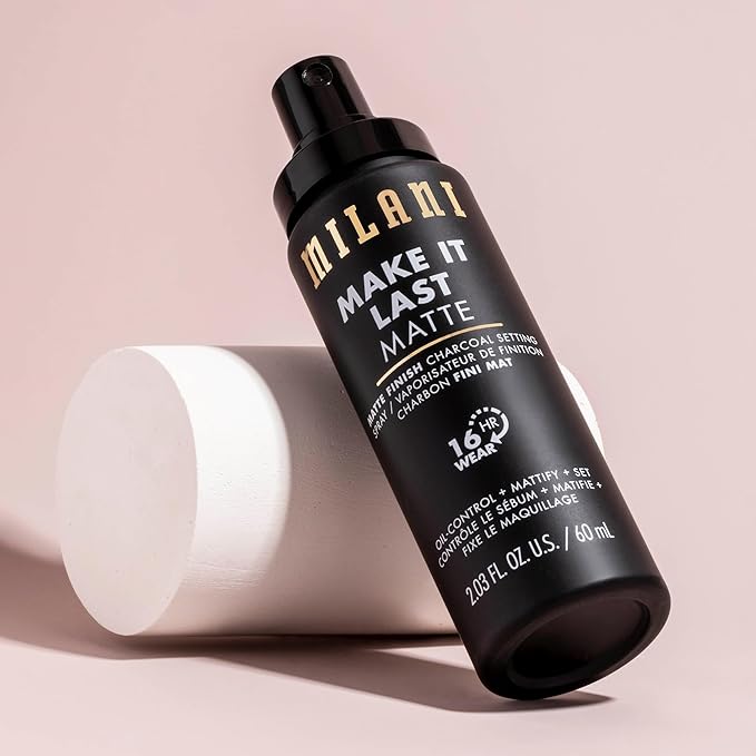 Milani Setting Spray + Primer, Make It Last Matte- Oil Absorbing Charcoal Formula to Control Shine, Matte Finish Setting Spray for Makeup and Primer for Oily Skin, Prime +Correct + Set - 2 Pack