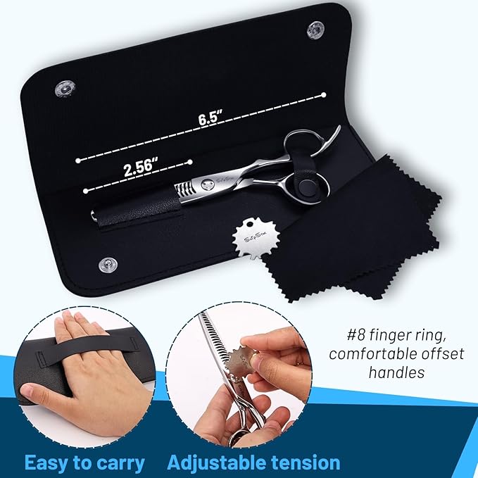 SnipStar 6.5" 25 Teeth Thinning Shears for Hair Cutting Scissors 440C Steel