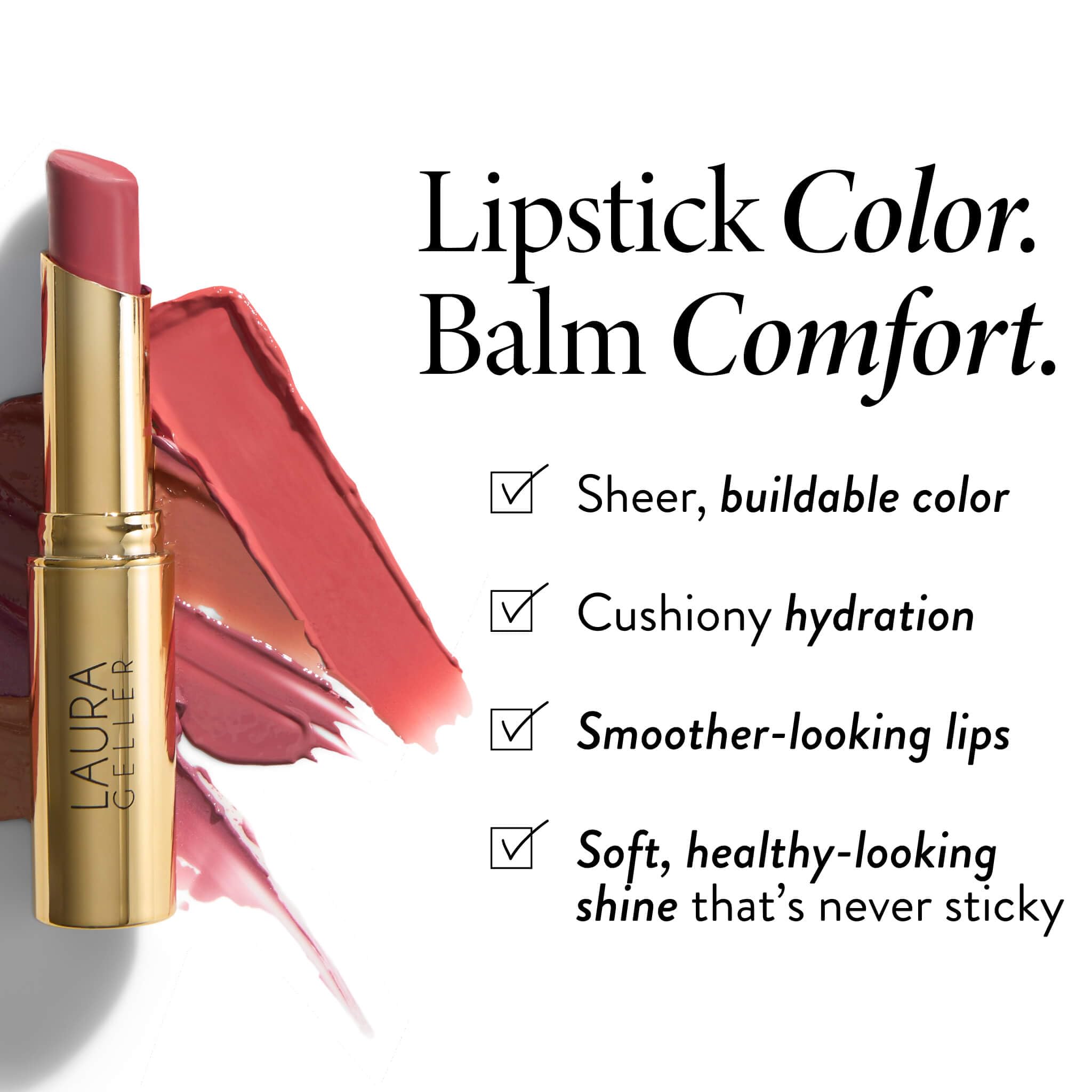 LAURA GELLER NEW YORK Jelly Balm Tinted Lip Balm – Jammin' – Hydrating Lip Color with Shine Finish – Squalane & Vitamin E – Buildable Sheer to Medium Coverage – Vegan & Cruelty-Free