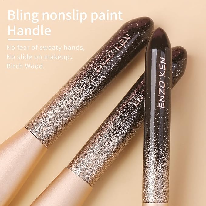 ENZO KEN Natural Hair Makeup Brush Set Professional, Sable Makeup Brushes Set with Case, Natural Hair Brushes Makeup Set, Glitter Make up Brushes Set Professional, Natural Makeup Brushes - ORRA, Black