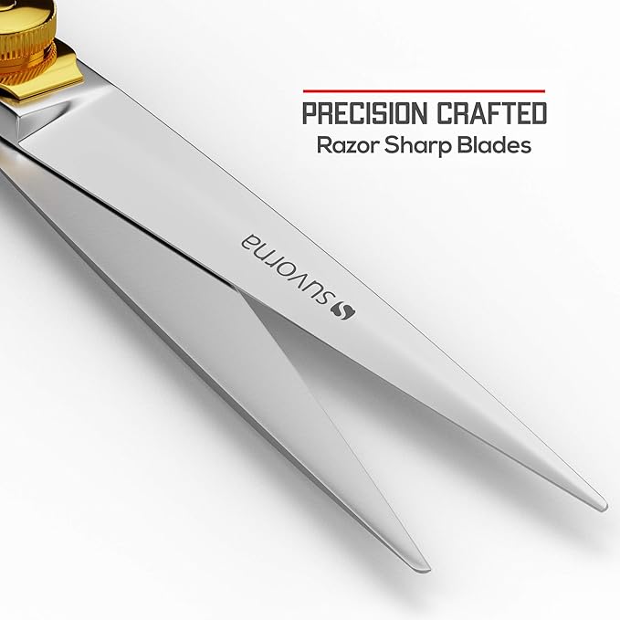 Suvorna 6" Hair Scissors Professional - Hair Shears for Women & Men - Extremely Sharp Hair Cutting Scissors to Cut Hair - Right Hand Barber Shears for Hair Cutting for Hairdressers and Professionals
