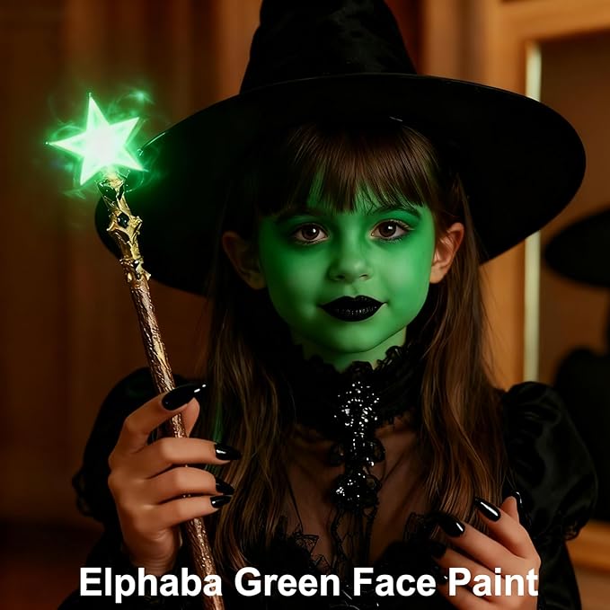 MEICOLY St Paddys Green Face Body Paint Stick(1.06 Oz), St.Patrick’s Day Accessories,Green Face Paint for Halloween Elphaba Witch Makeup,Hunting Hulk Camo Face Paint,Green Eye Black