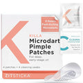 ZitSticka Killa Microdart Pimple Patches for Face - Most Potent Pimple Patch with Fast-Acting Microdarts - For Deep, Early-Stage Zits with Salicylic Acid - Regular 4 Count with Cleaning Swab