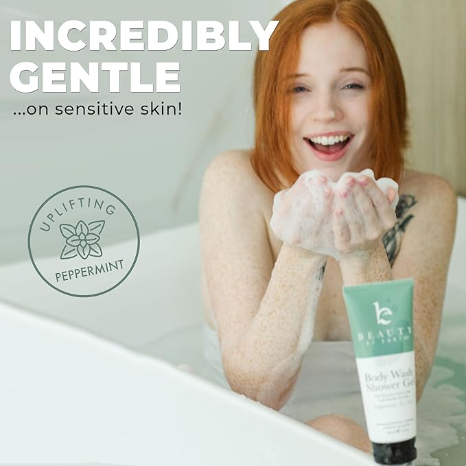 Peppermint Tea Tree Oil Shower Gel Body Wash - Made in USA & Non Toxic