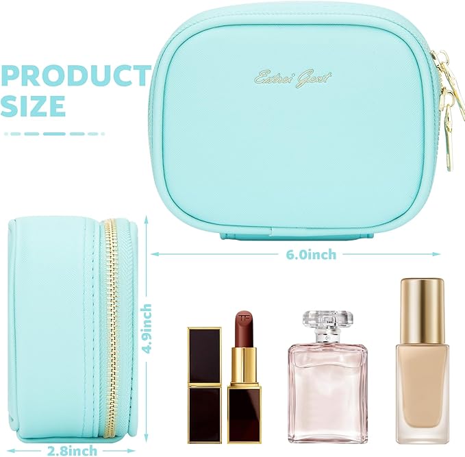 Mini Makeup Bag with Led Mirror, Small Travel Make up Bag 3 Light Modes Adjustable Brightness, for Women Organizer Cosmetic Bag, Portable Travel Train Toiletry Bag, for Pool Parties Work Touch-Ups
