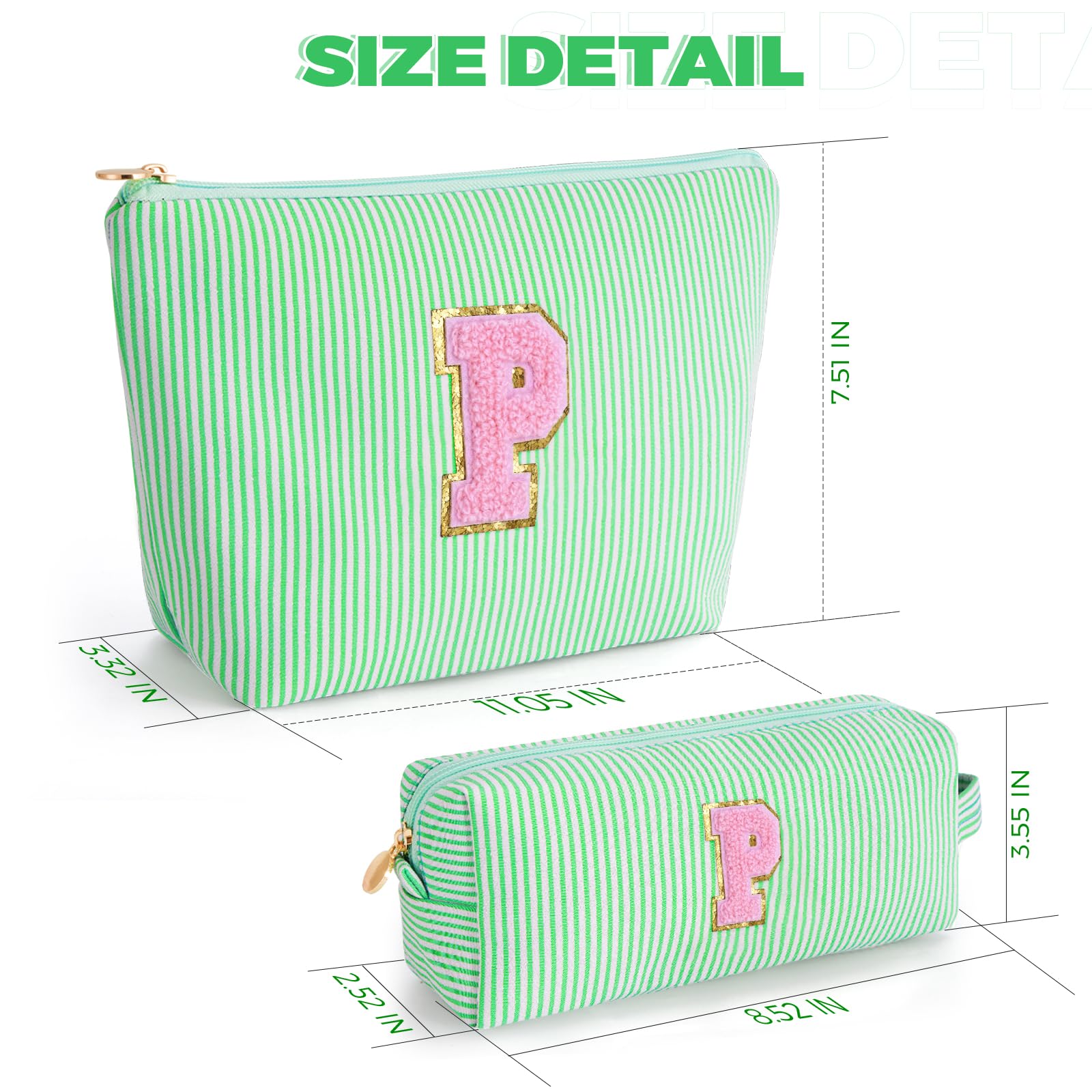 Btffitting Gifts for Teen Girls Women - Birthday Gifts for 10 11 12 13 14 15 16 17 18 Years Old Girl,Makeup Bag Cosmetic Bag,Teacher Gift Trendy Stuff Toiletry Bag - Green,P