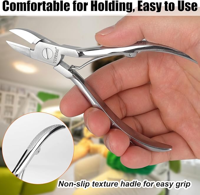 YEPRIME Toenail Clippers for Thick and Ingrown Nails, Curved Blade