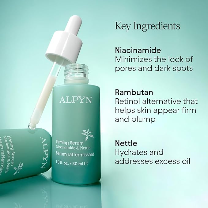ALPYN Hydrating Firming Serum with Nettle & Niacinamide | Visibly Smooth, Plump & Firm | Reduce the Look of Fine Lines & Pores | 1 oz / 30 ml