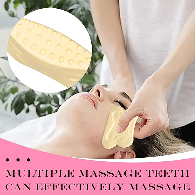 Lymphatic Contour face Brush,Upgrade Lymphatic Drainage Brush，Silicone Facial Body Brush - Lymphatic Drainage Massager for Face,lNeck Lifting, Gua Sha Beauty Tool to Shape & Radiant Skin (Blue)