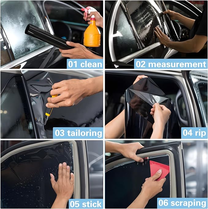 Window Tint Film for Cars, 50% VLT 20in x 10Ft Ceramic Window Tints, Blocks 99% UV & IR Rays, Heat Resistant Anti Glare Films for Windshield, Scratch Resistant Sun Shade Auto Tint Roll