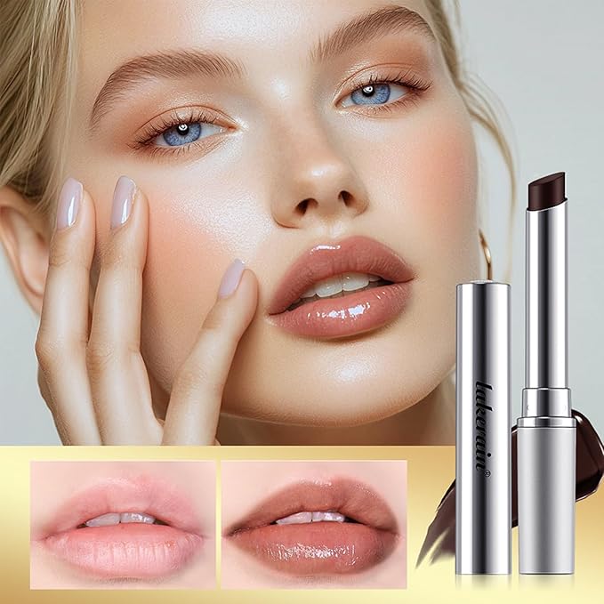 LuckNest 2PCS Honey Lipstick Tinted Lip Balm, Sheer Hydrating Lip Gloss Lip Tint, Nourishing Lip Balm with Natural Black Cherry, Moisturizing Lip Care Balm for All Skin Tones (Black & Pink)