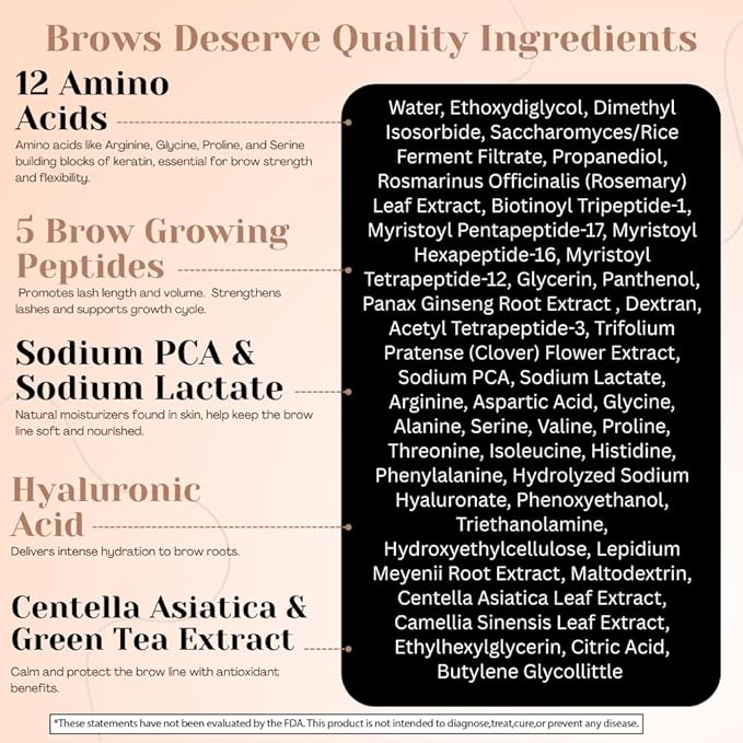 Eyebrow Growth Serum | Advanced Peptides & Biotin | Thickening Brow Serum