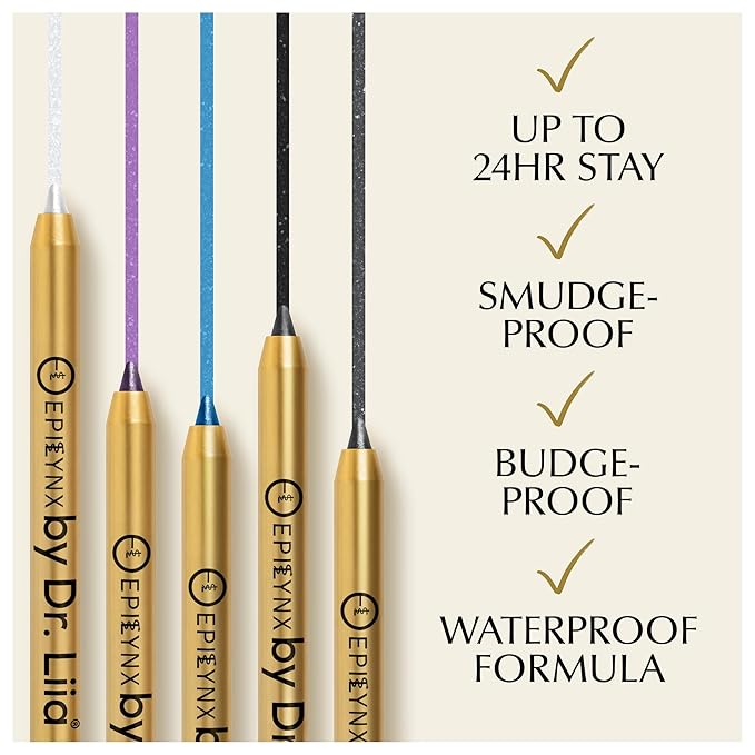 EPILYNX Waterproof Eyeliner Pencil, Smudge-Proof, Royal Purple Shimmer