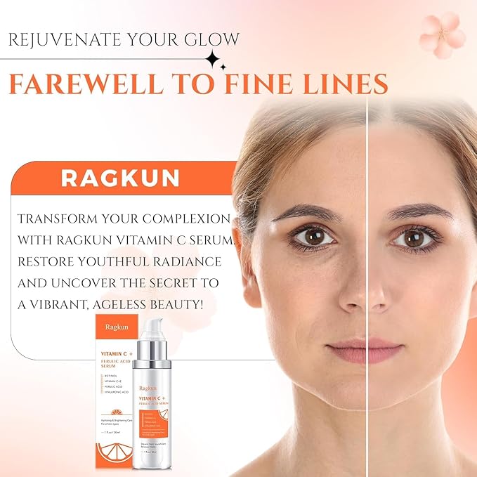 Ragkun Vitamin C Brightening Serum for Face, Super Vitamin C for Women Men, Firming Anti Aging Wrinkle 2
