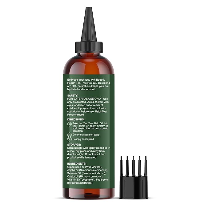 Botanic Hearth 100% Pure Tea Tree Hair Oil For Hair Growth - 4 Fl oz