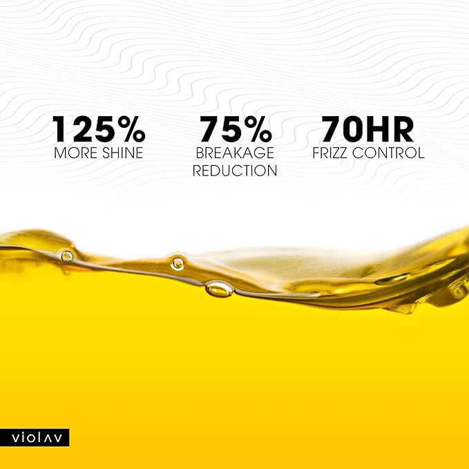 VIOLAV Heat Protectant for Hair - Hair Oil for Frizzy Hair, Damaged, Curly Hair | Hair Growth, Instant Shine, Strong Care Serum for Split Ends Curls - Travel Size, Anti Frizz Control [2 Pack]