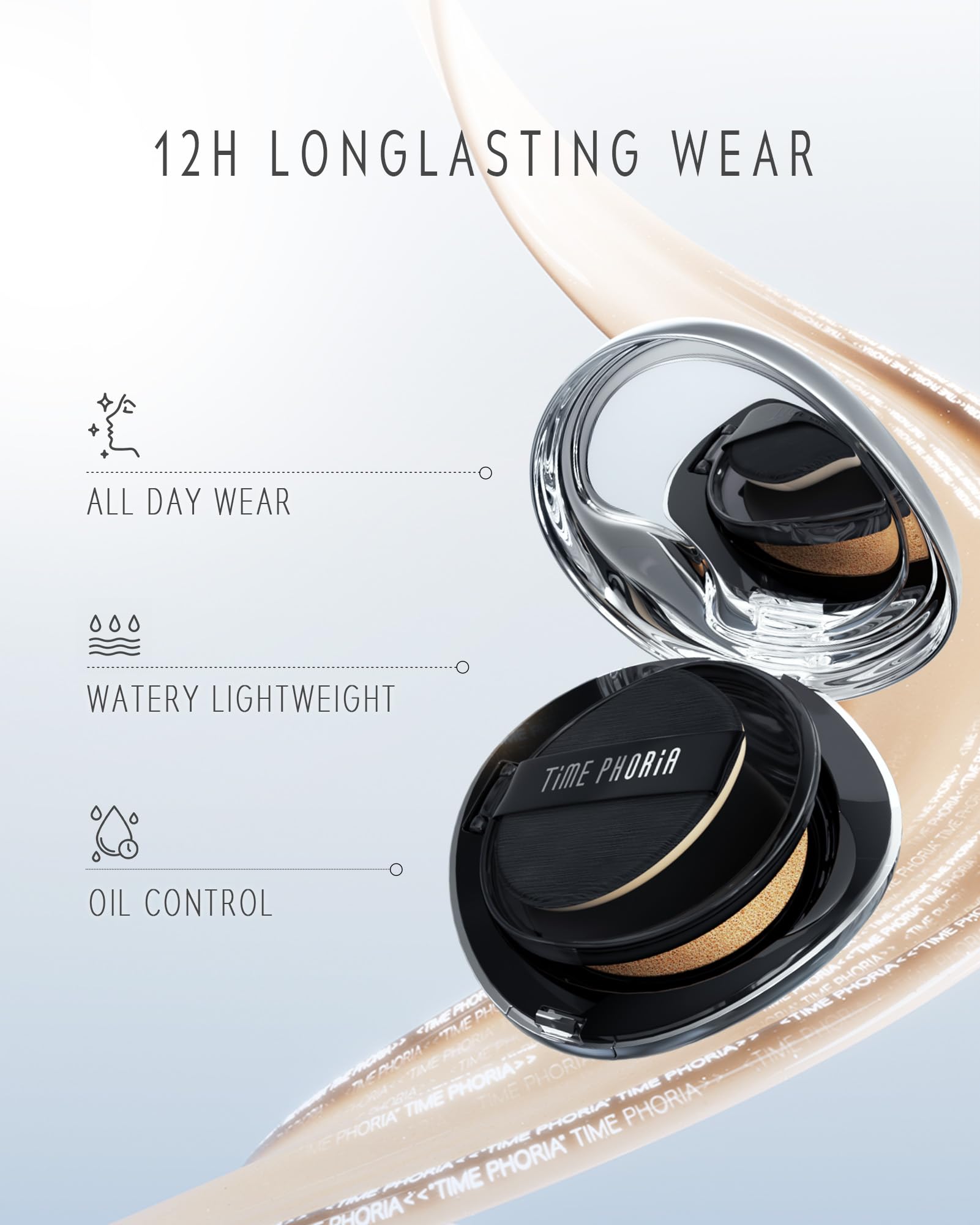 TIMEPHORIA Timeless Lumina Matte Cover Cushion Foundation -06 Cacao, Full Coverage Air Cushion, Lightweight & Natural Flawless Matte Finish, 12H Oil Control, Long-Lasting, Waterproof, Sweatproof