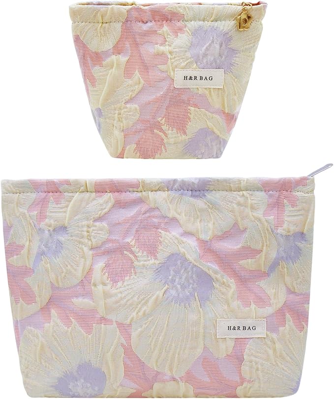 getgto 2 Pcs Makeup Bags, Large Cosmetic Bag Travel Toiletry Bag