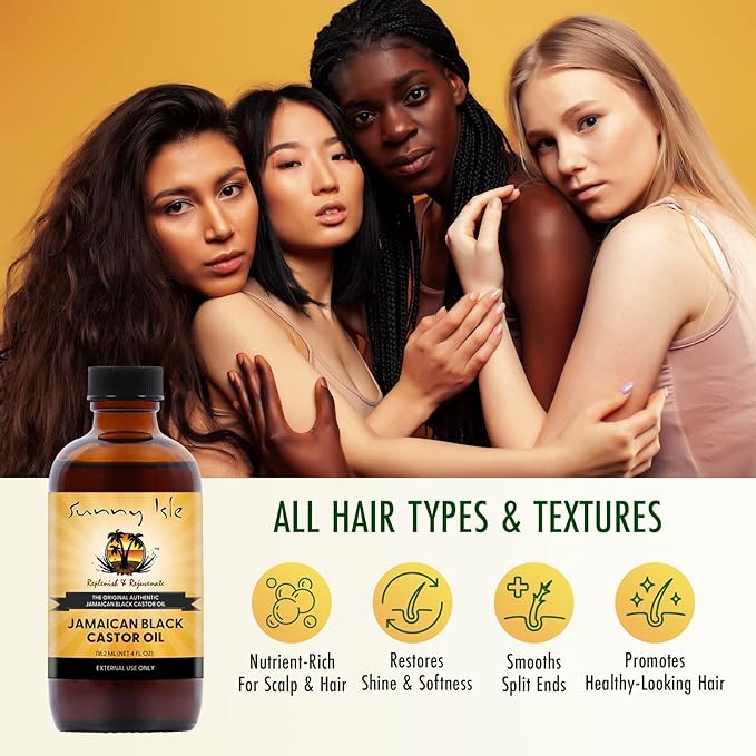 Sunny Isle Jamaican Black Castor Oil 4oz, Original, Authentic