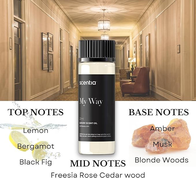 Scentia Luxury Diffuser Essential Oils Set – 5x20ml Discovery Collection, Miami One (Inspired by 1 Hotel Miami, Formerly My Way) Coastal (Formerly Cabana) & White Tea Spa Fragrance