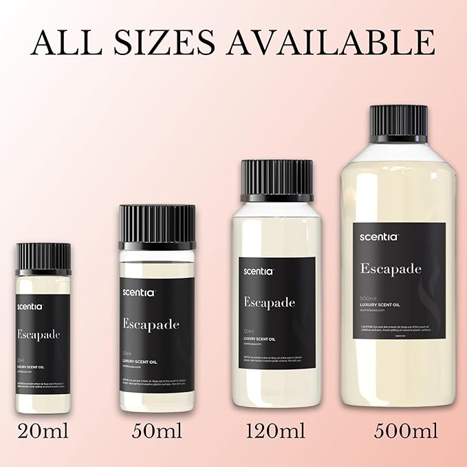Scentia Escapade Aromatherapy Oil for Diffuser – Hotel Scent Inspired by 5-Star Resort – 20 mL – Jasmine, Bergamot & Marine Natural Fragrance Oil for Waterless & Cold Air Diffusers, Made in USA