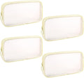 Sinzip 4 Pieces Mini Zipper Nylon Mesh Pouch, Mesh Cosmetic Bags Makeup Bags, Multipurpose Travel Toiletry Bags for Office Supplies and Travel Accessories (Beige, M)
