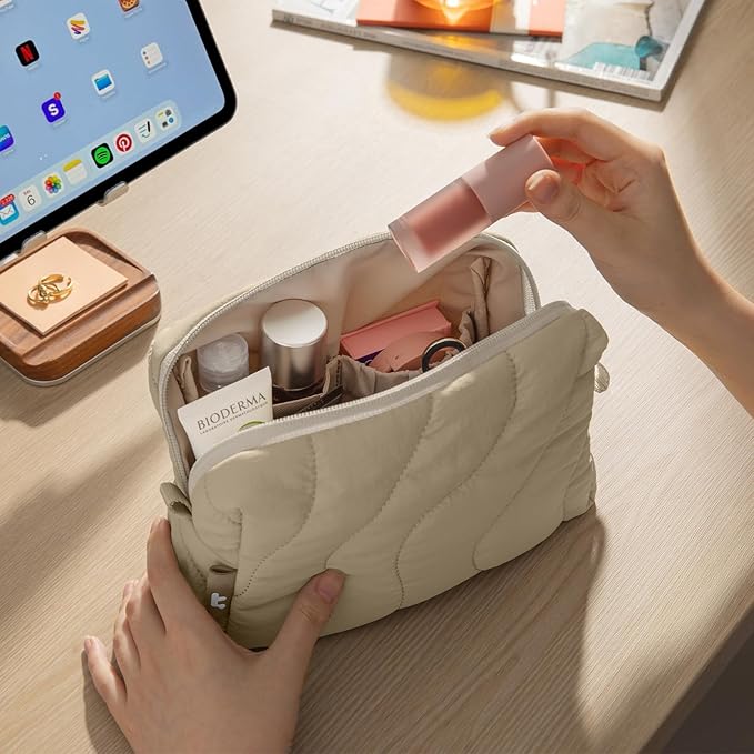 tomtoc Electronics Organizer Travel Case, Soft Puffy Accessory Tech Case