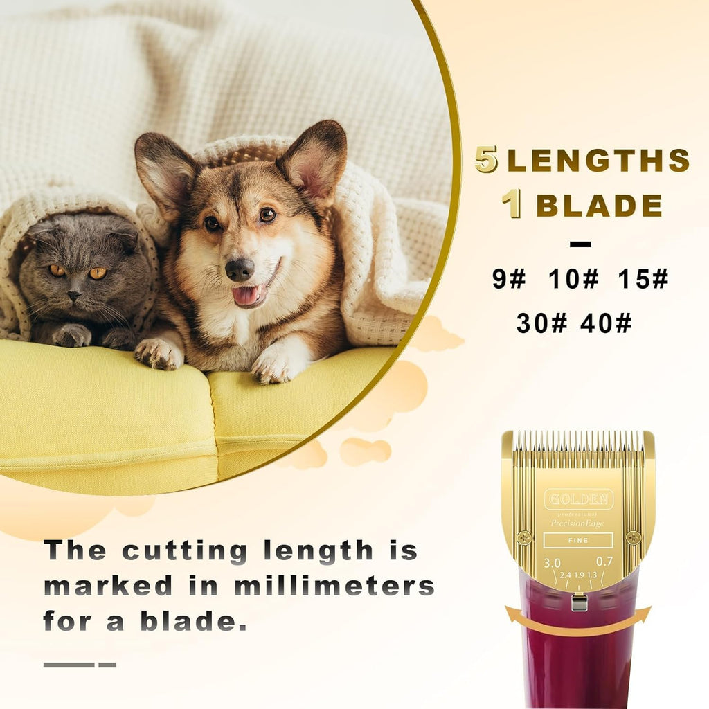 Audoc Adjustable 5 in 1 Blades Dog Grooming Blades for Wahl Bravura