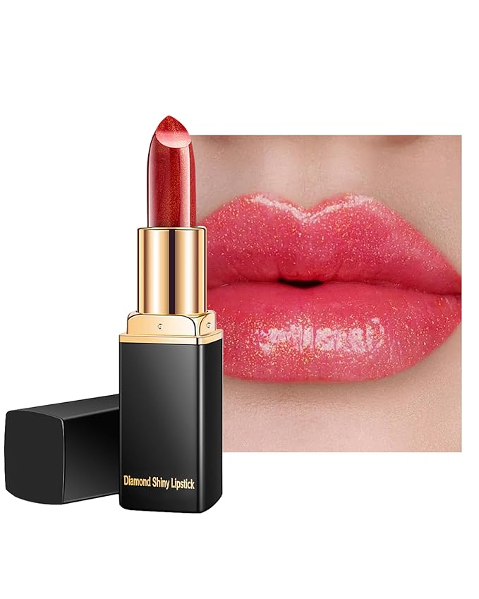 Metallic Shimmer Rose Pink Lipstick for Women,Long Lasting, High Pigment-04