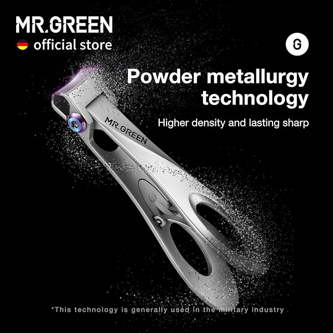 MR.GREEN Nail Clippers Wide Jaw Opening Stainless Steel Fingernail Clipper Thick Hard Toenail Cutter Manicure Scissors Tools (Nail Clipper (Medium)+Nail File)