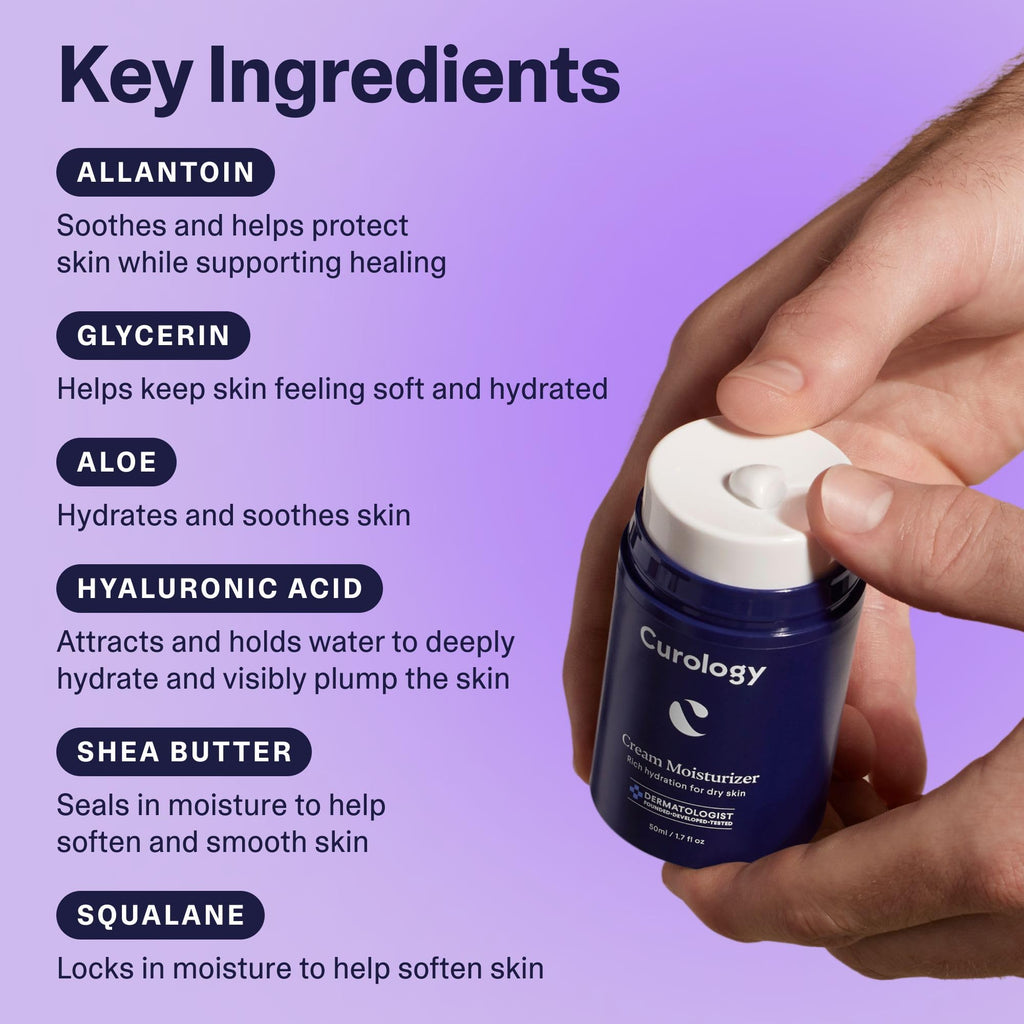 Curology Face Moisturizer for Dry Skin, Hyaluronic Acid Cream, Shea Butter