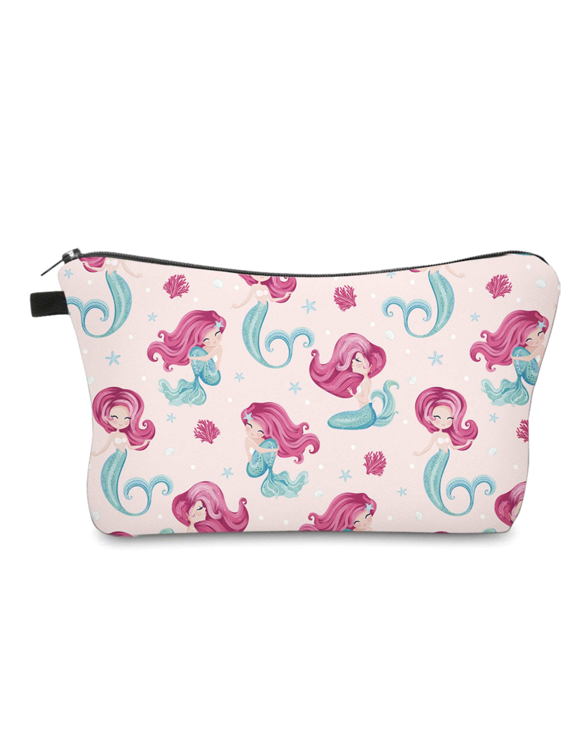 Aiphamy Cute Travel Makeup Bag Cosmetic Bag Small Pouch Gift for Women (Pink Mermaid)