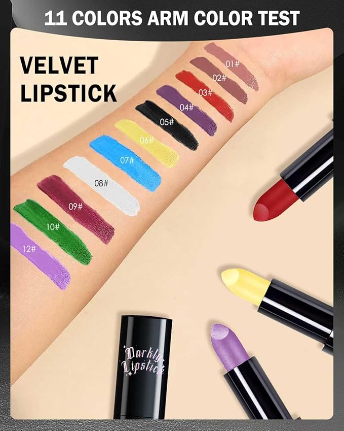 Caedelfly Velvet Matte Lipstick, White Lipstick for Women, Halloween-08