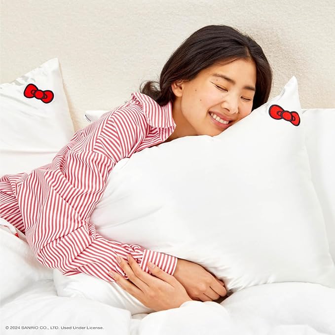Kitsch x Hello Kitty Satin Pillowcase - Size 19x26, Ivory