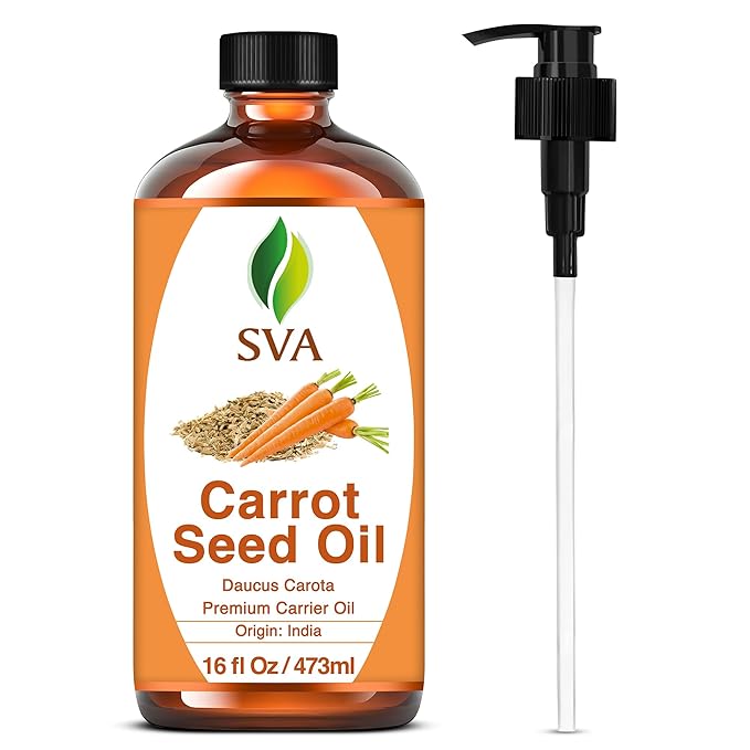 SVA Carrot Seed Carrier Oil, Huge Bottle, Large Size, 16 Fl Oz (473 ml)