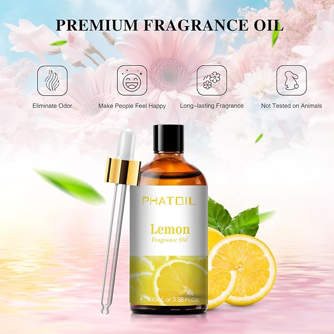 PHATOIL Lemon Fragrance Oil for Diffuser Aromatherapy 3.38FL.OZ