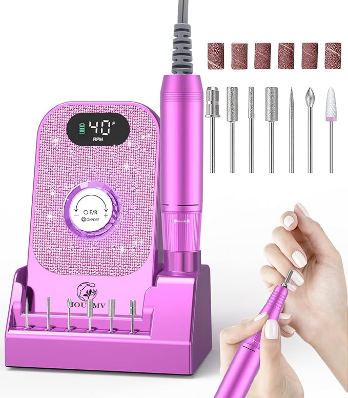 Portable Nail Drill Electric File: Professional E File Machine 40000RPM