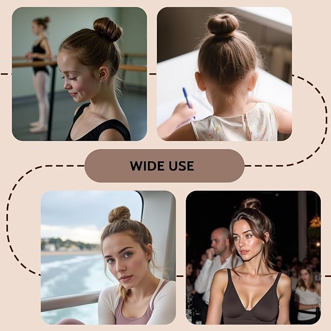 TsMADDTs Dount Bun Maker, Light Brown Hair Bun Maker for Ballet, Dance