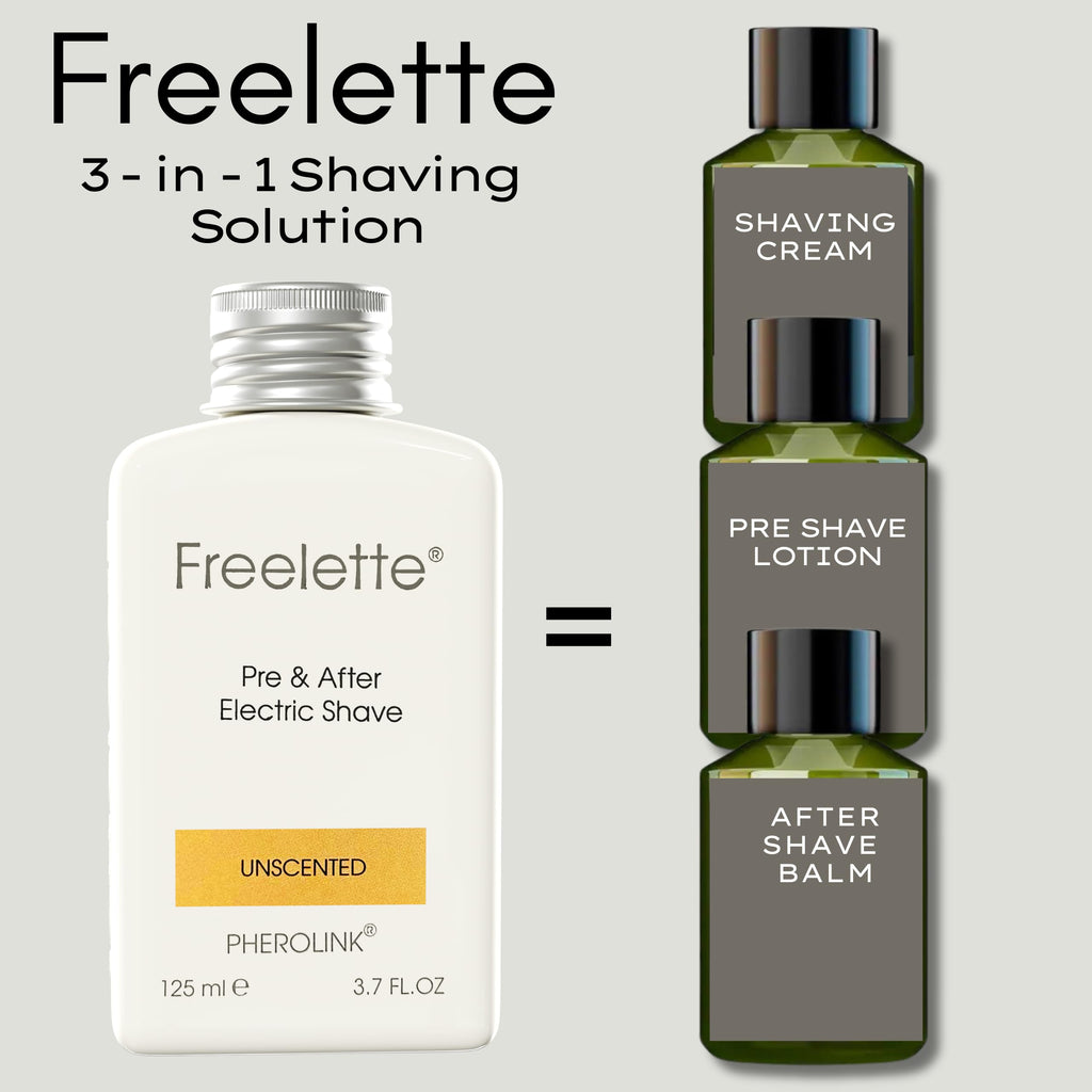 Pre Electric Shave After Shave Lotion Cream - Best For Close Shave - Smooth Irritation Free Shaving - Shooting and Moisturising Balm Freelette. Pherolink. 3.76 Ounce. UNSCENTED