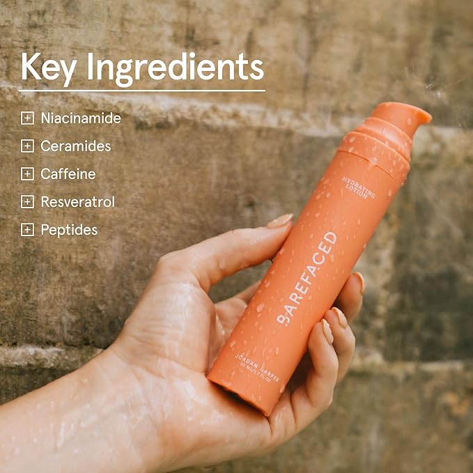Barefaced Hydrating Lotion 1.7 Fl Oz – Oil-Free Lightweight Face Moisturizer with Niacinamide, Hyaluronic Acid & Ceramides – Daily Hydration Lotion for Balanced, Soft-looking Skin