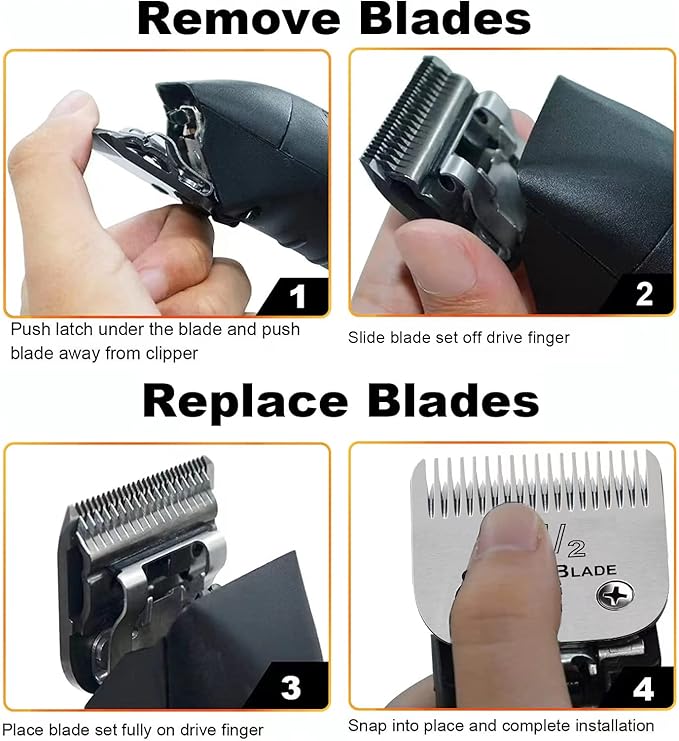Replacement Ceramic Blades Set,Compatible with Andis,Oster 76,Wahl KM10