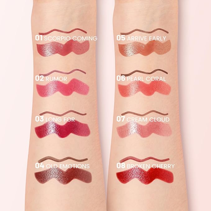 Erinde 2pcs Lip Liner and Lipstick Combo Set, Matte Lipliner Pencil & Hydrating Lip Gloss Makeup Kits for Women, Waterproof, Long Lasting, Highly Pigmented, Nude Brown Natural Lipstick, 03