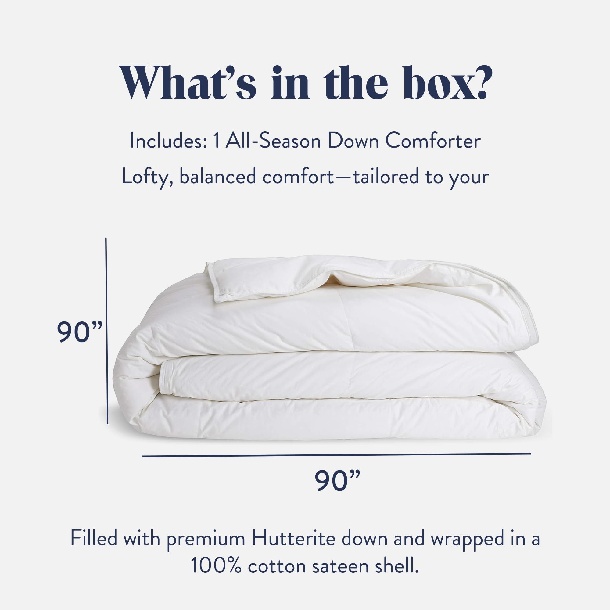 Brooklinen All Season Luxury Down Comforter, 100% Natural Canadian Duck Down Duvet Insert - 700 Fill Power, 100% Cotton Shell, Baffle Box Construction, King/Cali King Size Comforter