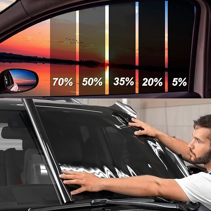 Window Tint Film for Cars, 50% VLT 20in x 10Ft Ceramic Window Tints, Blocks 99% UV & IR Rays, Heat Resistant Anti Glare Films for Windshield, Scratch Resistant Sun Shade Auto Tint Roll