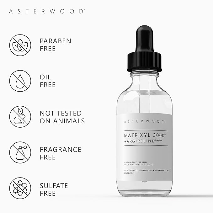 Asterwood Matrixyl 3000 & Argireline Peptide Serum with Hyaluronic Acid
