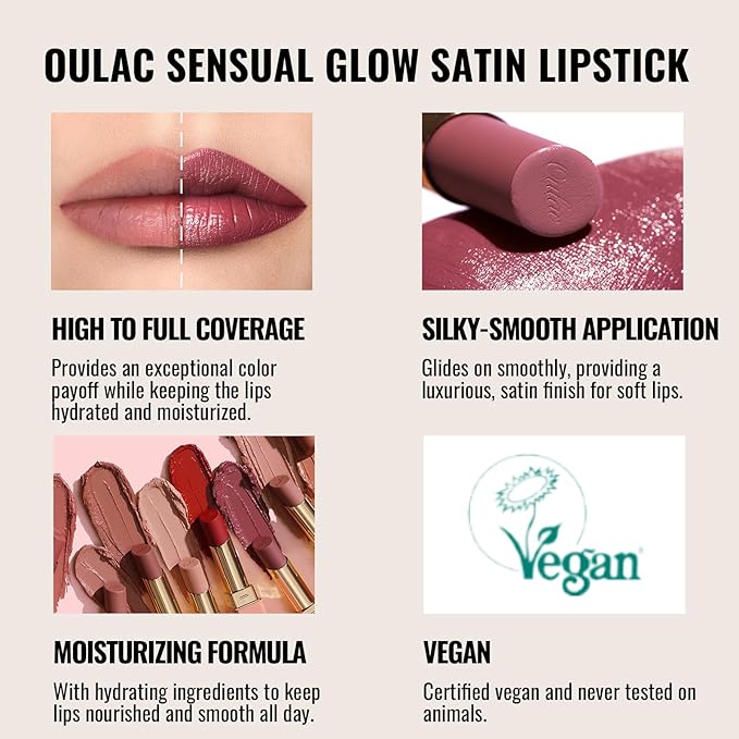Oulac Sensual Glow Color Rich Satin Lipstick Set 1