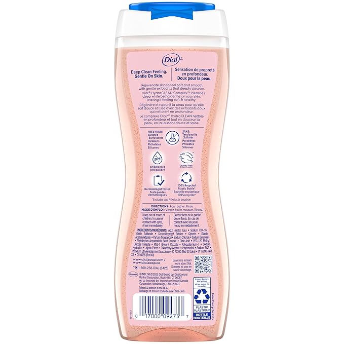 Dial Body Wash, Exfoliate & Restore Himalayan Salt, 16 Fl Oz, 4-Pack