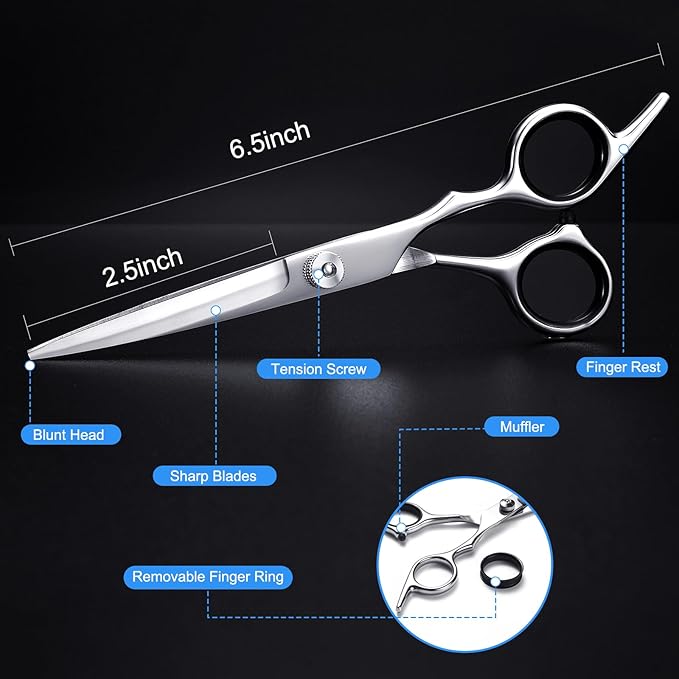 ESVIENS Hair Cutting Scissors, Stainless Steel Barber Shears, Men Women