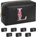 Initial Makeup Bag for Women, Travel Makeup Bag Small Cosmetic Bag, Birthday Gifts for Girls and Women, Teen Girls Gifts Trendy Stuff, Personalized Gifts for Grandkids Teacher Friends Bride Bridesmaid