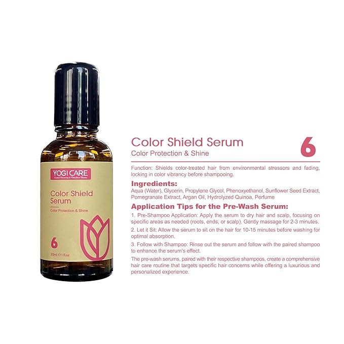 YOGI CARE Aroma Therapy Pre-Wash Hair Oil Serum 30ml / 1 Fl.oz (Color Protection & Shine)
